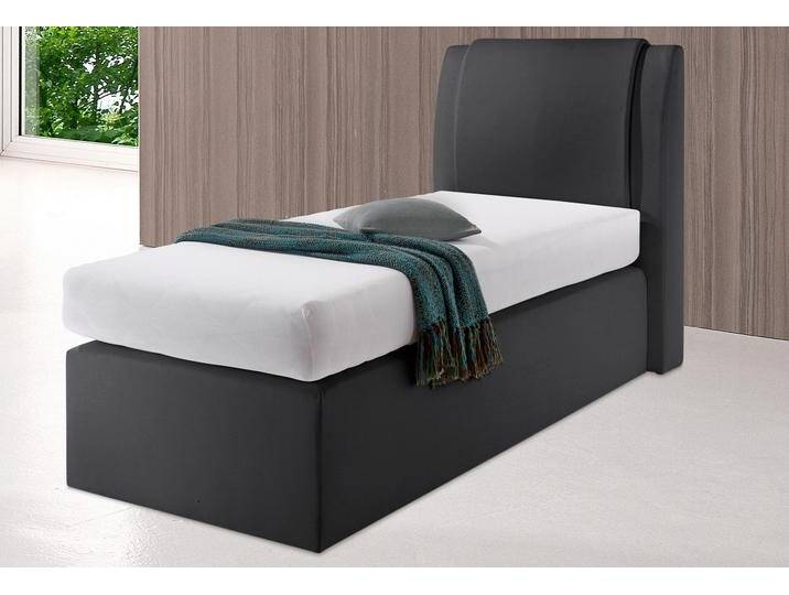 Boxspringbett, schwarz, Liegefläche B/L: 90cm x 200cm, H2, 7-Zonen-Kaltschaummatratze, Bonnell- Federkernmatratze: Bezug obere Matratze: 80% Baumwolle, 20% Polyester;7-Zonen-Kaltschaummatratze: Bezug obere Matratze: 80% Baumwolle, 20% Polyester;5-Zonen-Tonnen-Taschenfederkernmatratze: Bezug obere Matratze: 100% Polyester., WESTFALIA SCHLAFKOMFORT, Komplettbetten, Boxspringbett Boxspringbett, schwarz, Liegefläche B/L: 90cm x 200cm, H2, 7-Zonen-Kaltschaummatratze, Bonnell- Federkernmatratze: Bezug obere Matratze: 80% Baumwolle, 20% Polyester;7-Zonen-Kaltschaummatratze: Bezug obere Matratze: 80% Baumwolle, 20% Polyester;5-Zonen-Tonnen-Taschenfederkernmatratze: Bezug obere Matratze: 100% Polyester., WESTFALIA SCHLAFKOMFORT, Komplettbetten, Boxspringbett von BAUR