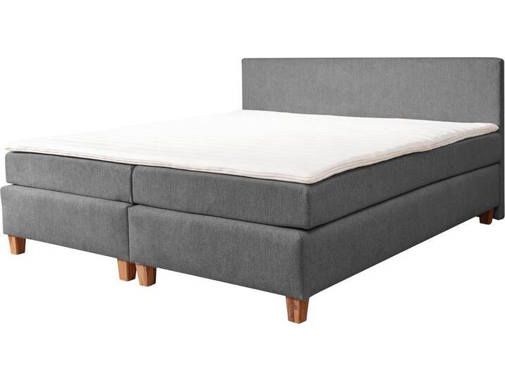 Boxspringbett ALINA, grau (dunkelgrau tcm 89), B:181cm L:206cm, Struktur fein TCM (100% Polyester), Komplettbetten, Boxspringbett, inklusive Matratze und Topper, in diversen Ausführungen von BAUR