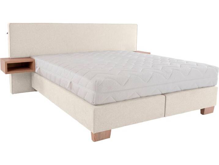 Boxspringbett ALINA Daria , beige (beige gcp 11), B:247cm L:213cm, Chenille GCP (100% Polyester), Komplettbetten, Boxspringbett, integrierte Nachttische und Matratze, unterschiedliche Ausführungen von BAUR