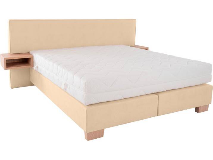Boxspringbett ALINA Daria , beige (beige gdu 1), B:267cm L:213cm, Microfaser GDU (100% Polyester), Komplettbetten, Boxspringbett, integrierte Nachttische und Matratze, unterschiedliche Ausführungen von BAUR