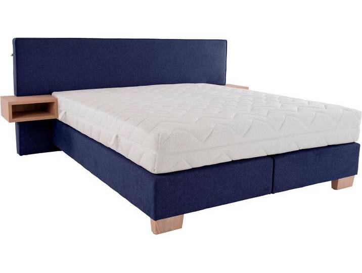 Boxspringbett ALINA Daria , blau (blau gcp 106), B:267cm L:213cm, Chenille GCP (100% Polyester), Komplettbetten, Boxspringbett, integrierte Nachttische und Matratze, unterschiedliche Ausführungen von BAUR