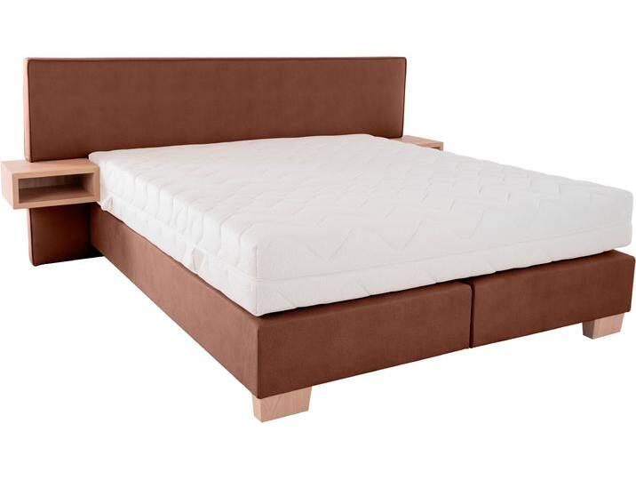 Boxspringbett ALINA Daria , braun (nussbraun gdu 24), B:287cm L:213cm, Microfaser GDU (100% Polyester), Komplettbetten, Boxspringbett, integrierte Nachttische und Matratze, unterschiedliche Ausführungen von BAUR