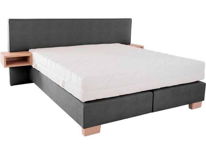 Boxspringbett ALINA Daria , grau (basaltgrau gdu 29), B:287cm L:213cm, Microfaser GDU (100% Polyester), Komplettbetten, Boxspringbett, integrierte Nachttische und Matratze, unterschiedliche Ausführungen von BAUR