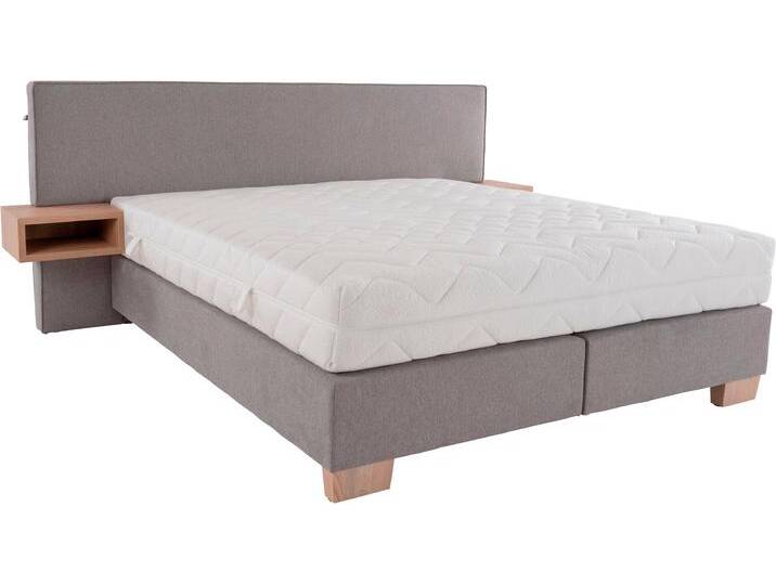 Boxspringbett ALINA Daria , grau (hellgrau gcp 49), B:267cm L:213cm, Chenille GCP (100% Polyester), Komplettbetten, Boxspringbett, integrierte Nachttische und Matratze, unterschiedliche Ausführungen von BAUR