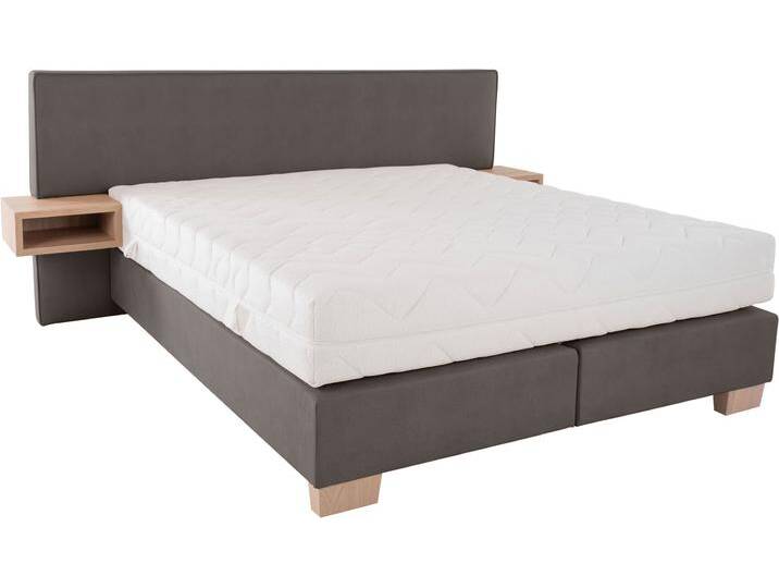 Boxspringbett ALINA Daria , grau (quarzgrau gdu 19), B:267cm L:213cm, Microfaser GDU (100% Polyester), Komplettbetten, Boxspringbett, integrierte Nachttische und Matratze, unterschiedliche Ausführungen von BAUR