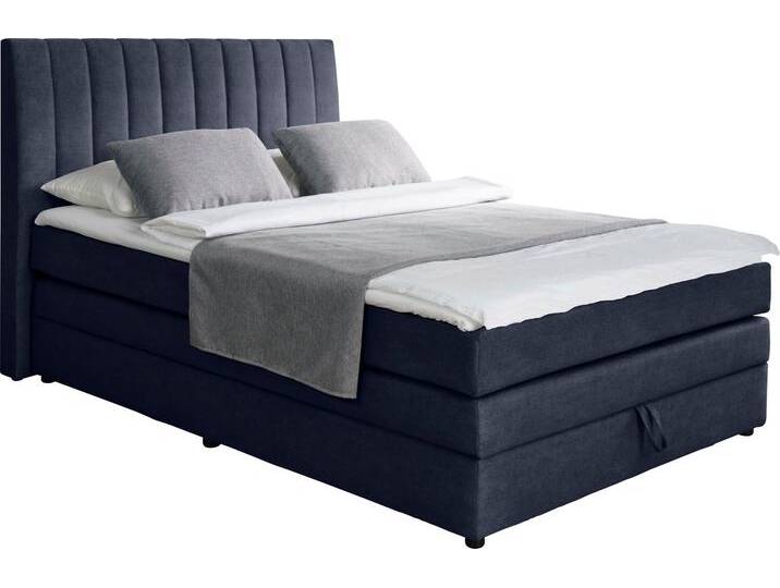 Boxspringbett ALINA Marvin , blau (royalblau tra 16), B:151cm L:212cm, Feinstruktur TRA (100% Polyester), Komplettbetten, Boxspringbett, inklusive Bettkasten und Topper, in diversen Ausführungen von BAUR