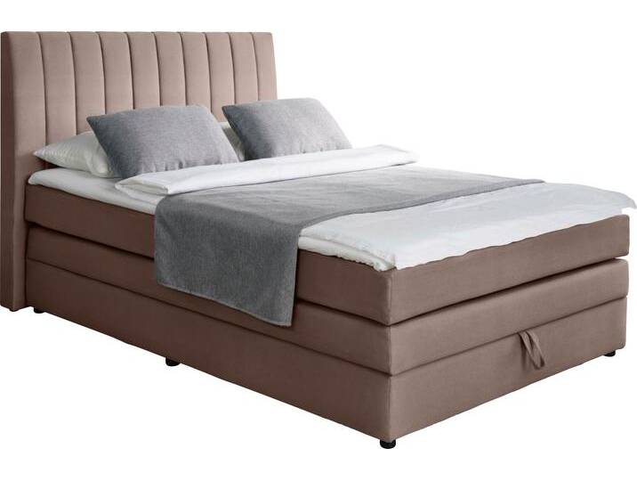 Boxspringbett ALINA Marvin , braun (hellbraun xbo 2), B:131cm L:212cm, Struktur fein XBO (100% Polyester), Komplettbetten, Boxspringbett, inklusive Bettkasten und Topper, in diversen Ausführungen von BAUR