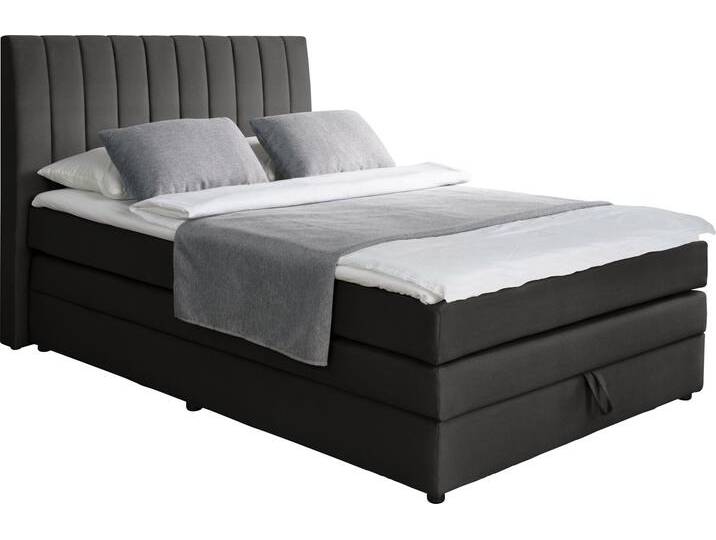 Boxspringbett ALINA Marvin , schwarz (schwarz xbo 10), B:131cm L:212cm, Struktur fein XBO (100% Polyester), Komplettbetten, Boxspringbett, inklusive Bettkasten und Topper, in diversen Ausführungen von BAUR