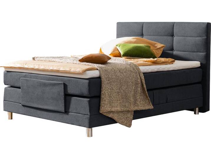 Boxspringbett ALINA Matea , grau (graphitgrau tbs 19), B:148cm L:210cm, Chenille TBS (100% Polyester), Komplettbetten, Boxspringbett, inklusive Matratze und Topper, in verschiedenen Größen und Härtegraden von BAUR