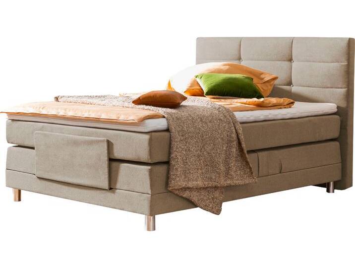 Boxspringbett ALINA Matea , grau (seidengrau tbs 2), B:148cm L:210cm, Chenille TBS (100% Polyester), Komplettbetten, Boxspringbett, inklusive Matratze und Topper, in verschiedenen Größen und Härtegraden von BAUR