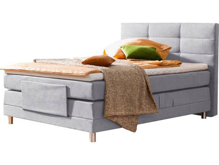 Boxspringbett ALINA Matea , grau (silbergrau tbs 69), B:148cm L:210cm, Chenille TBS (100% Polyester), Komplettbetten, Boxspringbett, inklusive Matratze und Topper, in verschiedenen Größen und Härtegraden von BAUR