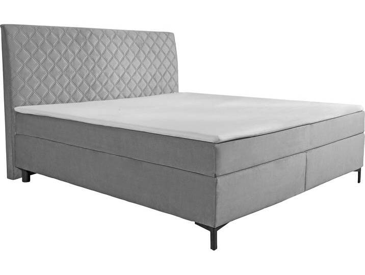 Boxspringbett ALINA Petro , grau (grau dmo, dmk 59), B:182cm L:215cm, Samt DMO (100% Polyester), Samt DMK (100% Polyester), Komplettbetten, Boxspringbett, inklusive Matratze und Topper, in diversen Ausführungen von BAUR