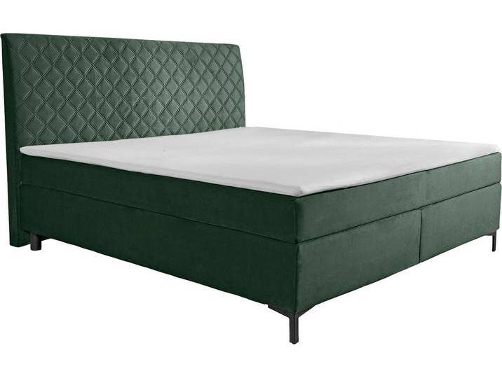 Boxspringbett ALINA Petro , grün (opalgrün dmo, dmk 123), B:162cm L:215cm, Samt DMO (100% Polyester), Samt DMK (100% Polyester), Komplettbetten, Boxspringbett, inklusive Matratze und Topper, in diversen Ausführungen von BAUR