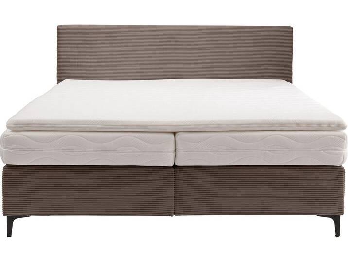 Boxspringbett ALINA Pico , braun (braungrau gct 149), B:192cm L:212cm, Cord GCT (92% Polyeste, 8% Nylon), Komplettbetten, Boxspringbett, inkl. Matratzen und Topper von BAUR