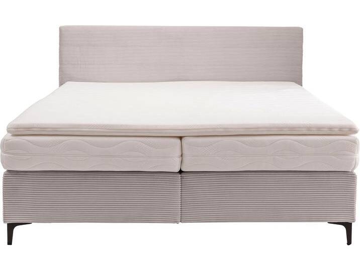 Boxspringbett ALINA Pico , grau (platingrau gct 49), B:172cm L:212cm, Cord GCT (92% Polyeste, 8% Nylon), Komplettbetten, Boxspringbett, inkl. Matratzen und Topper von BAUR