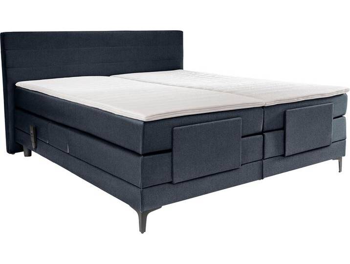 Boxspringbett ALINA Powell , blau (blau gcp 106), B:172cm L:212cm, Chenille GCP (100% Polyester), Komplettbetten, Boxspringbett, inkl. Motor, Matratze und Topper, in unterschiedlichen Ausführungen von BAUR