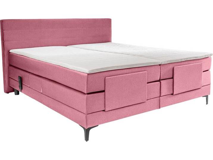 Boxspringbett ALINA Powell , rosa (altrosa gcp 8), B:192cm L:212cm, Chenille GCP (100% Polyester), Komplettbetten, Boxspringbett, inkl. Motor, Matratze und Topper, in unterschiedlichen Ausführungen von BAUR