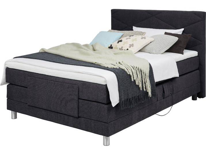 Boxspringbett ALINA Tabea , grau (anthrazitgrau tbs 49), B:148cm L:210cm, Chenille TBS (100% Polyester), Komplettbetten, Boxspringbett, inklusive Matratze und Topper, in verschiedenen Größen und Härtegraden von BAUR