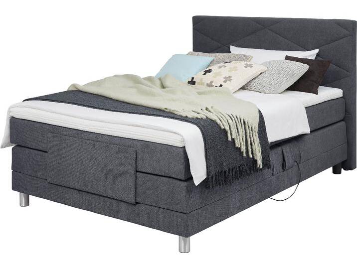 Boxspringbett ALINA Tabea , grau (graphitgrau tbs 19), B:148cm L:210cm, Chenille TBS (100% Polyester), Komplettbetten, Boxspringbett, inklusive Matratze und Topper, in verschiedenen Größen und Härtegraden von BAUR