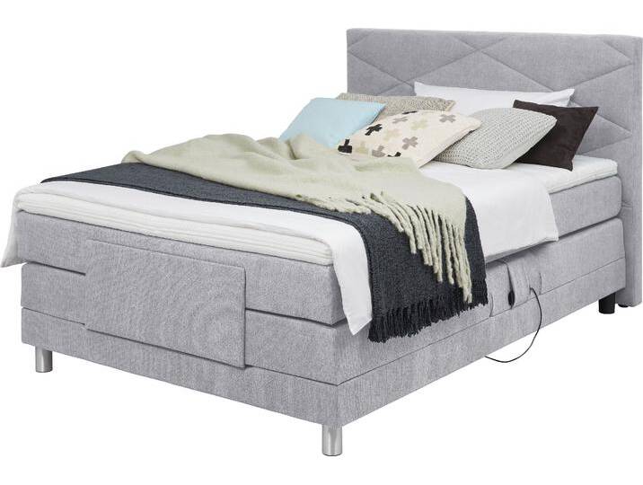 Boxspringbett ALINA Tabea , grau (silbergrau tbs 69), B:148cm L:210cm, Chenille TBS (100% Polyester), Komplettbetten, Boxspringbett, inklusive Matratze und Topper, in verschiedenen Größen und Härtegraden von BAUR
