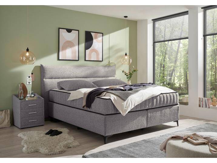 Boxspringbett ED EXCITING DESIGN Vlieland , grau, B:210cm L:214cm, 95% Polyester, 5% Cotton, Komplettbetten, Premium 9-Zonen-Tonnentaschenfederkern Duo-Matratze mit Kokosmatte Boxspringbett ED EXCITING DESIGN Vlieland , grau, B:210cm L:214cm, 95% Polyester, 5% Cotton, Komplettbetten, Premium 9-Zonen-Tonnentaschenfederkern Duo-Matratze mit Kokosmatte von BAUR