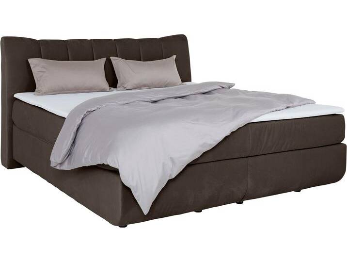 Boxspringbett LEONIQUE Océane , braun, B:190cm L:221cm, Komplettbetten, Boxspringbett, Bodenfrei- wirkt freischwebend, verschiedene Härtegrade (auch H4) von BAUR