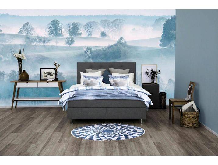 Boxspringbett PLACES OF STYLE Nordica , grau (anthrazit), B:200cm L:228cm, Struktur (100% Polyester), Komplettbetten, Boxspringbett, inkl. Topper, auch in Überlänge 200/220 cm von BAUR