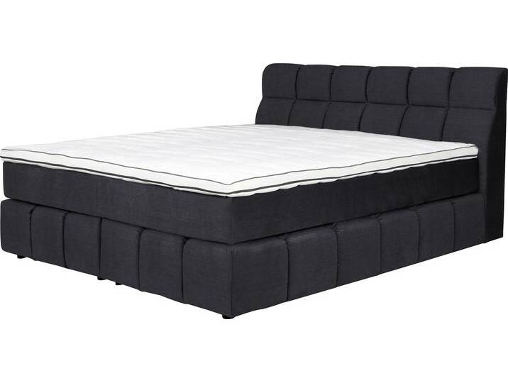Boxspringbett, Polyester, Dunkelblau, 180×200 cm, 7-Zonen-Taschenfederkern, Landhausstil, Places of Style von BAUR