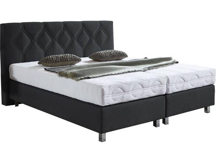 Boxspringbett Phönix , schwarz, B:195cm L:210cm, Bezug Bett: Microvelours (100% Polyester) oder Feinstruktur (100% Polyester), Bezug Bonnell-Federkernmatratze: 100% Polyester, Bezug Kaltschaummatratze: 100% Polyester, Bezug Tonnentaschenfederkernmatratze: 80% Baumwolle, 20%Polyester, WESTFALIA SCHLAFKOMFORT, Komplettbetten, Boxspringbett von BAUR