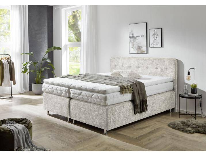 Boxspringbett Sapporo , beige, L:210cm, WESTFALIA SCHLAFKOMFORT, Komplettbetten, Inkl. Zierkissen, wählbar in H2, H3 & H4 von BAUR