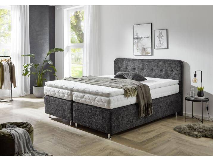 Boxspringbett Sapporo , grau (anthrazit), L:210cm, WESTFALIA SCHLAFKOMFORT, Komplettbetten, Inkl. Zierkissen, wählbar in H2, H3 & H4 von BAUR