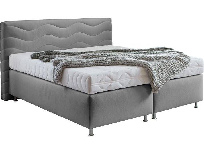 Boxspringbett Sigma , grau, B:195cm L:210cm, Bezug Bett: Microvelours (100% Polyester) oder Feinstruktur (100% Polyester);Bezug Bonnell-Federkernmatratze: 100% Polyester;Bezug Kaltschaummatratze: 100% Polyester;Bezug Tonnentaschenfederkernmatratze: 80% Baumwolle, 20%Polyester, WESTFALIA SCHLAFKOMFORT, Komplettbetten, Boxspringbett von BAUR