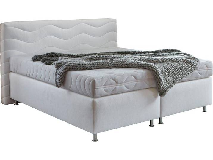 Boxspringbett Sigma , weiß, B:215cm L:210cm, Bezug Bett: Microvelours (100% Polyester) oder Feinstruktur (100% Polyester), Bezug Bonnell-Federkernmatratze: 100% Polyester, Bezug Kaltschaummatratze: 100% Polyester, Bezug Tonnentaschenfederkernmatratze: 80% Baumwolle, 20%Polyester, WESTFALIA SCHLAFKOMFORT, Komplettbetten, Boxspringbett von BAUR