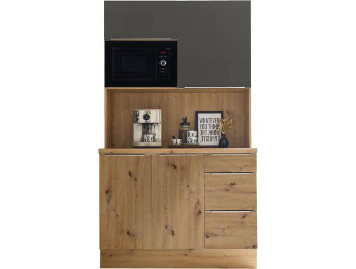 Buffet RESPEKTA Safado aus der Serie Marleen , grau (front: grau matt, artisan eiche, korpus, arbeitsplatte: artisan eiche), B:120cm H:211cm T:60cm, Schränke, Breite 120 cm, mit Soft-Close von BAUR