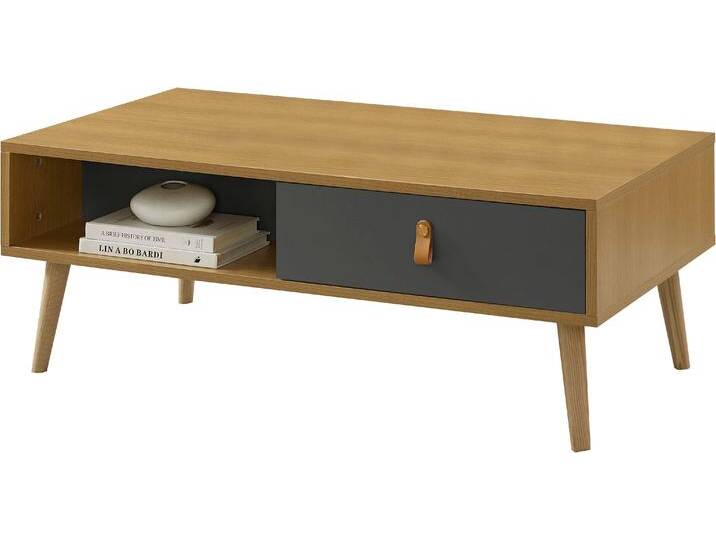 Couchtisch LEONIQUE Avril , natur, natur, B:110cm H:40cm T:60cm, Tische, Eichen-Melamin, FSC-zertifiziertem Eschenholz, Breite 110 cm von BAUR