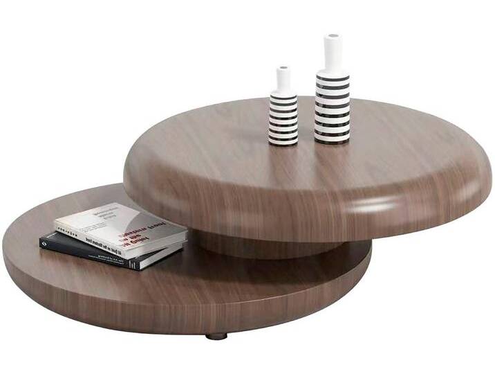 Couchtisch SALESFEVER, braun (walnuss), B:90cm H:35cm T:90cm, MDF mit Walnussholzfurnier, Tische, drehbar von BAUR