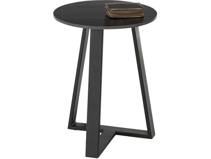 Couchtisch STOLKOM JASON 2 , schwarz (schwarz, schwarz, schwarz), H:50cm, Tische, rund Keramik gemasert von BAUR