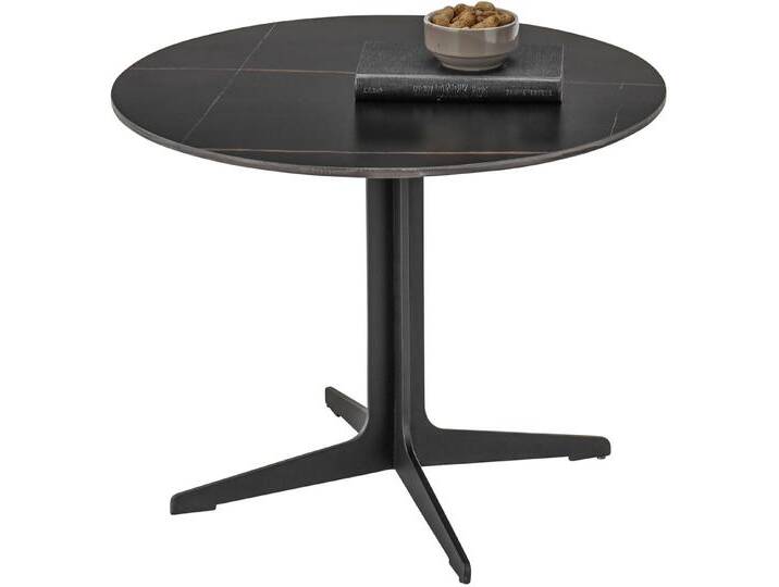 Couchtisch STOLKOM LENA , schwarz (schwarz, 1 stück höhe 45 cm, durchm. 60 cm), Tische, rund Keramik Schwarz, Tisch mit Gestell in schwarz von BAUR