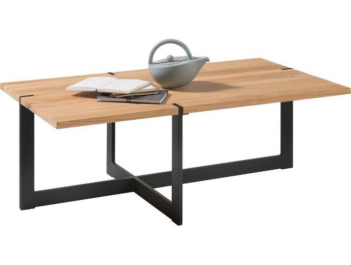 Couchtisch STOLKOM Tiago , braun (eiche, schwarz, schwarz, eiche), H:40cm, Tische, Couchtisch Eckige Couchtische, Massivholz Eiche, Tisch FSC Zertifiziert von BAUR
