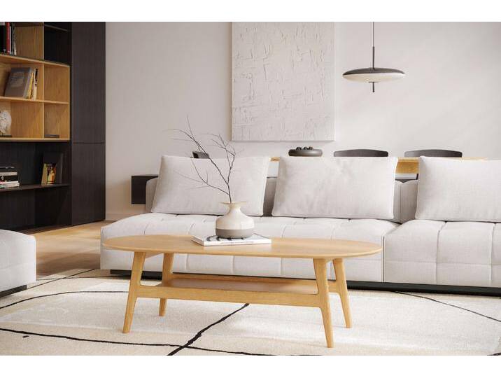 Couchtisch WOODMAN Curved , beige (natur, natur, natur), B:130cm H:39cm T:60cm, Tische, Scandi Design, Breite 130 cm, FSC-zertifiziert von BAUR