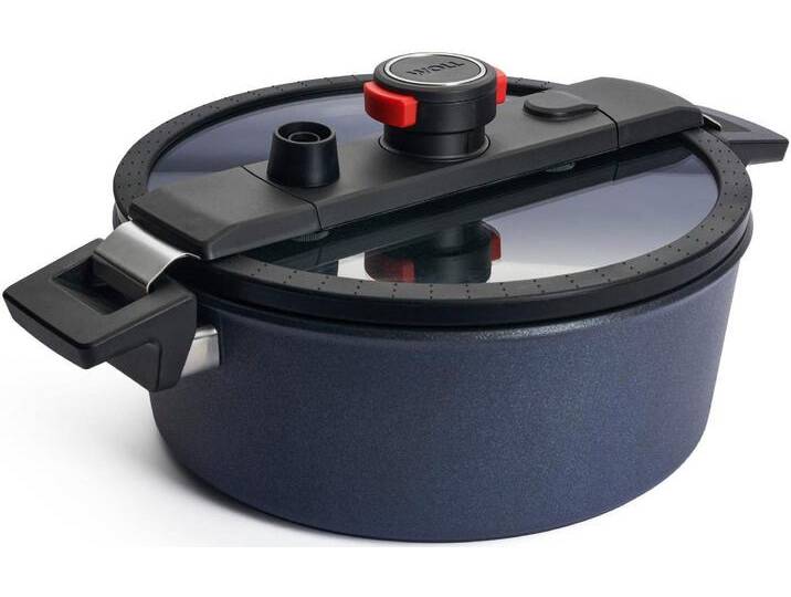 Dampfgartopf WOLL MADE IN GERMANY Active-Lite , grau (anthrazit), H:10,5cm Ø:28cm, Töpfe, Dampfkochtopf, incl. Activde Lite Deckel, Induktion, Made in Germany von BAUR