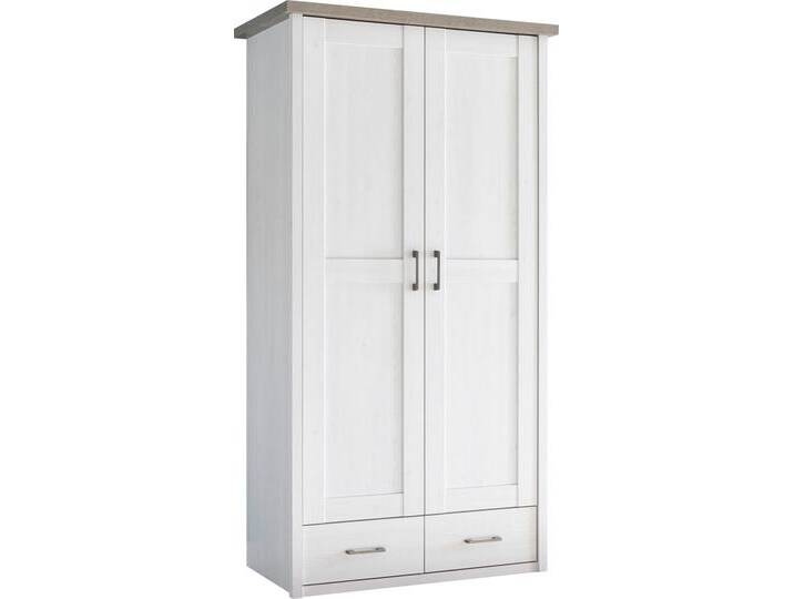 Drehtürenschrank BEGABINO Luca , weiß (pinie weiß, trüffel), B:106cm H:201cm T:55cm, Spanplatte, Schränke, in 2 Breiten von BAUR
