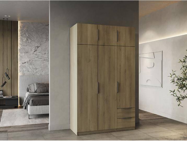 Drehtürenschrank DEMEYERE GROUP Ghost , braun (kronberg eich), B:119,4cm H:203cm T:49,6cm, Spanplatte, Schränke, viel Stauraum, mit Innenaustattung von BAUR