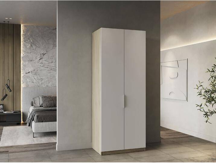 Drehtürenschrank DEMEYERE GROUP Ghost , weiß (kronberg eich, matt weiß), B:79,4cm H:203cm T:51,1cm, Spanplatte, Schränke von BAUR