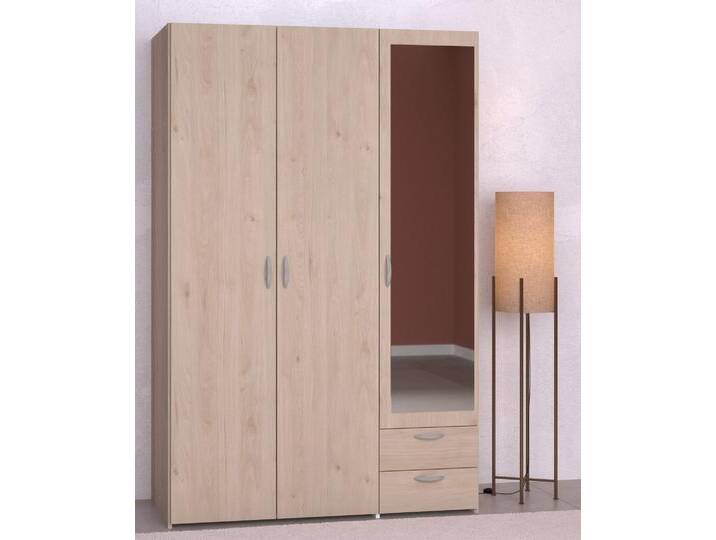 Drehtürenschrank PARISOT Daily , braun (eiche), B:120cm H:185cm T:51cm, Spanplatte, Schränke, eine Tür mit Spiegel von BAUR