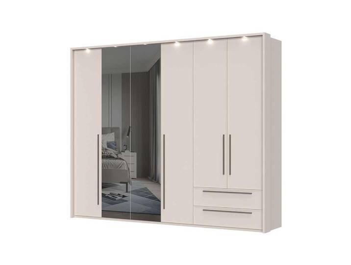 Drehtürenschrank PLACES OF STYLE, cashmere, B:277cm H:226cm T:60cm, FSC-zertifizierter Holzwerkstoff, MDF, Schränke, UV lackiert, Soft Close Funktion, Höhenverstellbare Füße von BAUR
