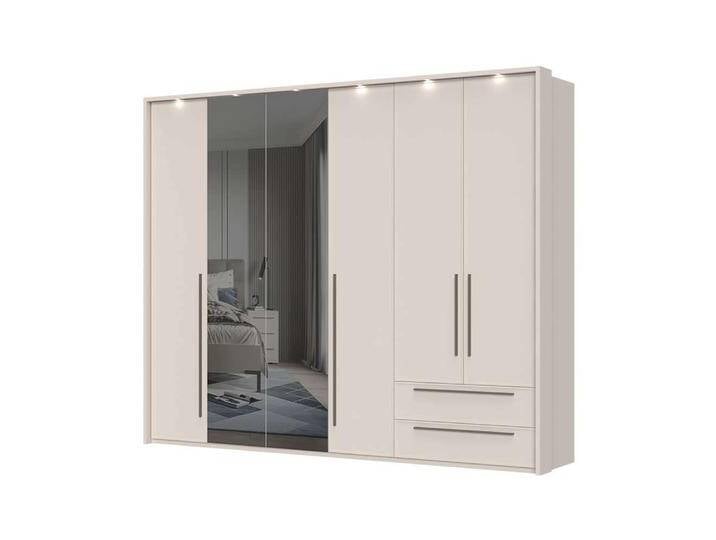 Drehtürenschrank PLACES OF STYLE, cashmere, B:277cm H:226cm T:60cm, FSC-zertifizierter Holzwerkstoff, MDF, Schränke, UV lackiert, Soft Close Funktion, Höhenverstellbare Füße von BAUR