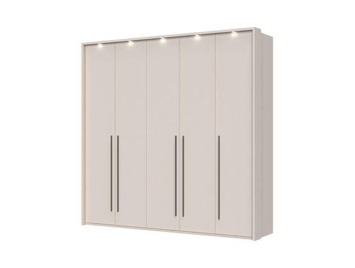 Drehtürenschrank PLACES OF STYLE Opera mit oder ohne Kranz inkl. LED-Bel.,B 227,272,317 oder 362 cm , beige (cashmere), B:232cm H:226cm T:60cm, MDF, FSC-zertifizierter Holzwerkstoff, Schränke, UV lackiert, Soft Close Funktion, Höhenverstellbare Füße von BAUR