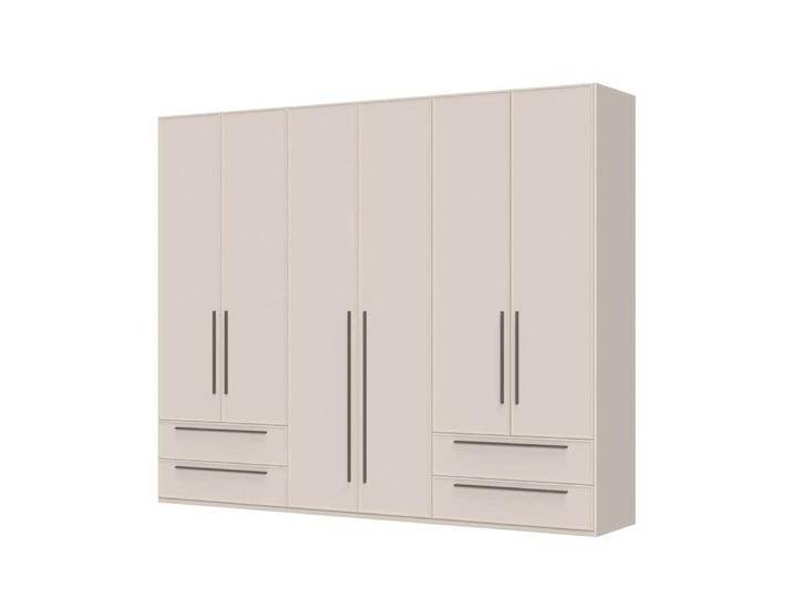Drehtürenschrank PLACES OF STYLE Opera mit oder ohne Kranz inkl. LED-Bel.,B 227,272,317 oder 362 cm , beige (cashmere), B:272cm H:224cm T:56cm, MDF, FSC-zertifizierter Holzwerkstoff, Schränke, UV lackiert, Soft Close Funktion, Höhenverstellbare Füße von BAUR
