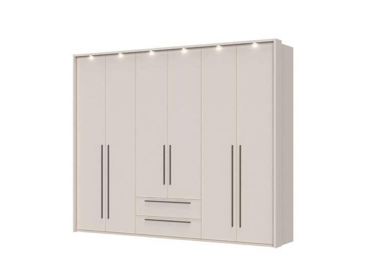 Drehtürenschrank PLACES OF STYLE Opera mit oder ohne Kranz inkl. LED-Bel.,B 227,272,317 oder 362 cm , cashmere, B:277cm H:226cm T:60cm, FSC-zertifizierter Holzwerkstoff, MDF, Schränke, UV lackiert, Soft Close Funktion, Höhenverstellbare Füße von BAUR